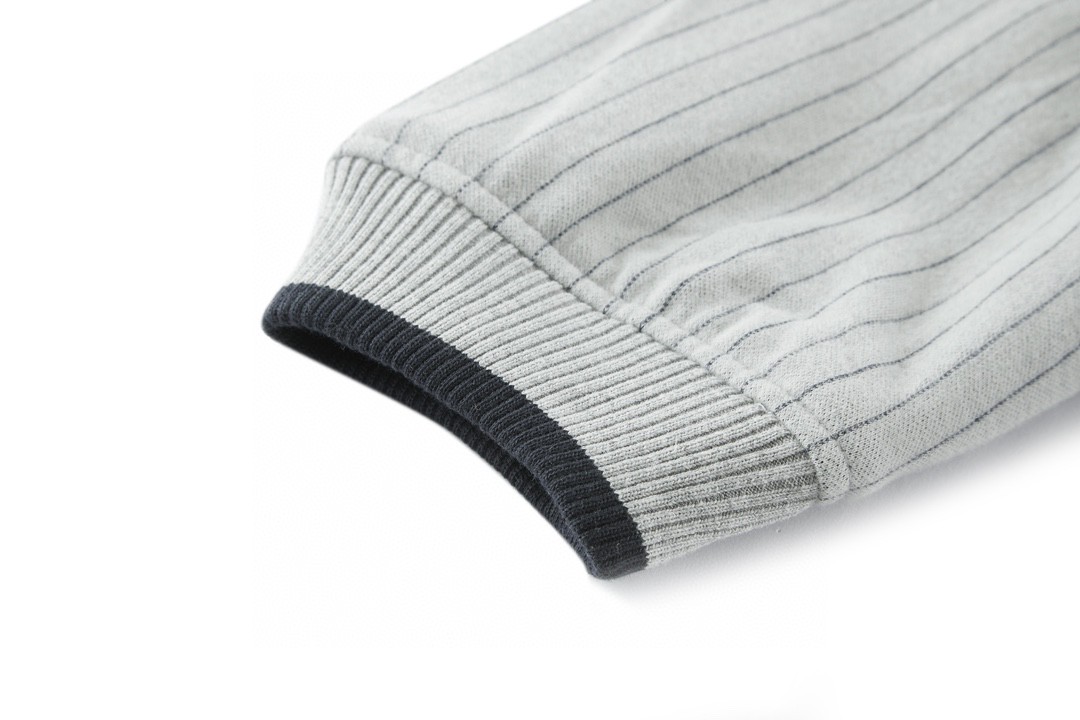 DIOR 迪奥 细条纹刺绣徽标Logo 棒球衫 棒球服 夹克 外套 长袖 灰白色 