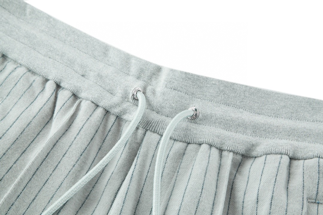 DIOR 迪奥 细条纹刺绣徽标logo 休闲裤 运动裤 长裤 裤子 灰白色 