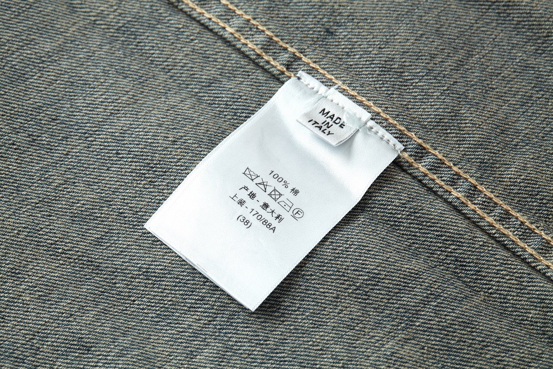 DIOR 迪奥 Denim Tears 联名款 徽标Logo无领牛仔棒球衫 牛仔外套 长袖 牛仔衣 男款 蓝色 393D591AY527-C582