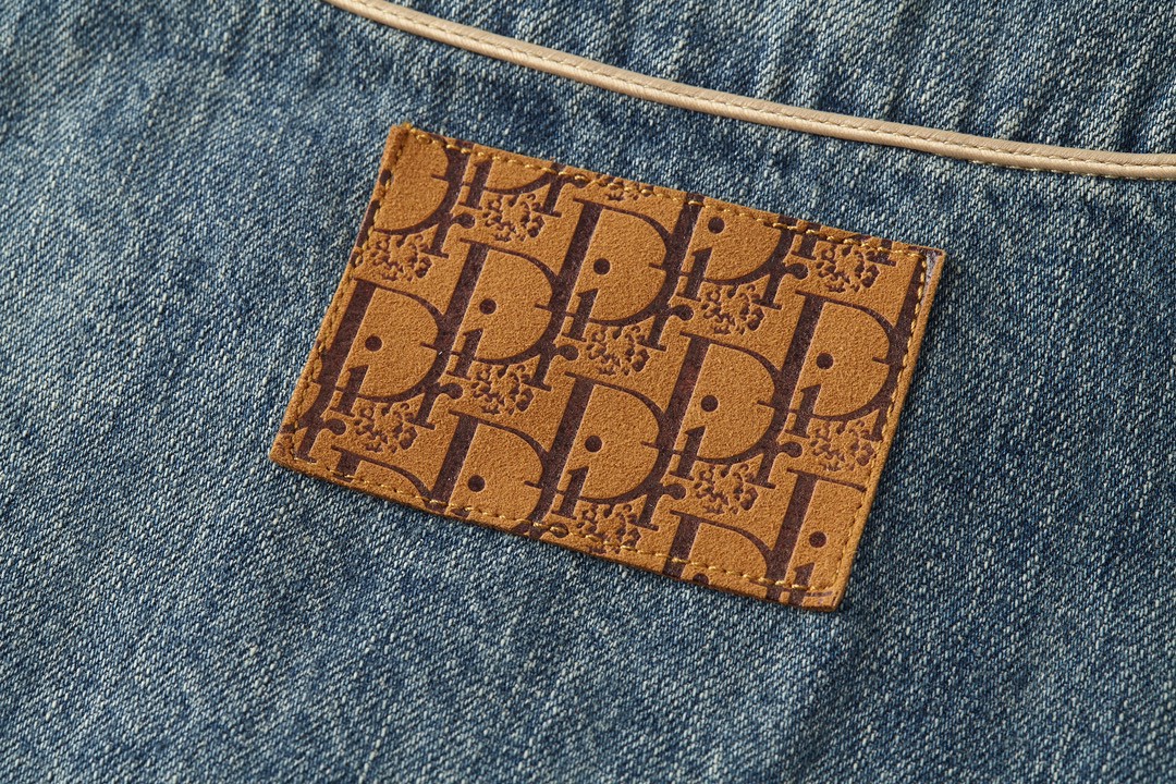 DIOR 迪奥 Denim Tears 联名款 徽标Logo无领牛仔棒球衫 牛仔外套 长袖 牛仔衣 男款 蓝色 393D591AY527-C582