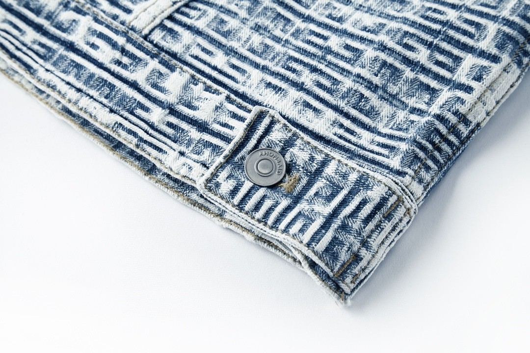 Givenchy 纪梵希 提花单排扣牛仔外套 夹克 长袖 秋冬款 蓝色 BM00Q65Y31-490