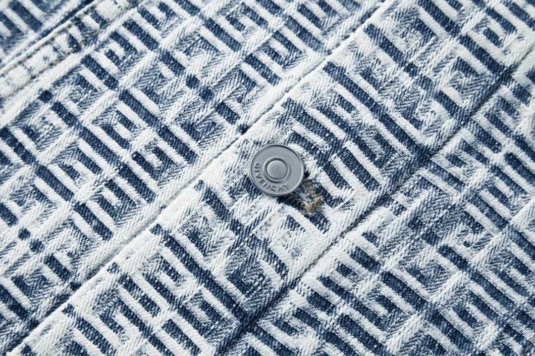 Givenchy 纪梵希 提花单排扣牛仔外套 夹克 长袖 秋冬款 蓝色 BM00Q65Y31-490