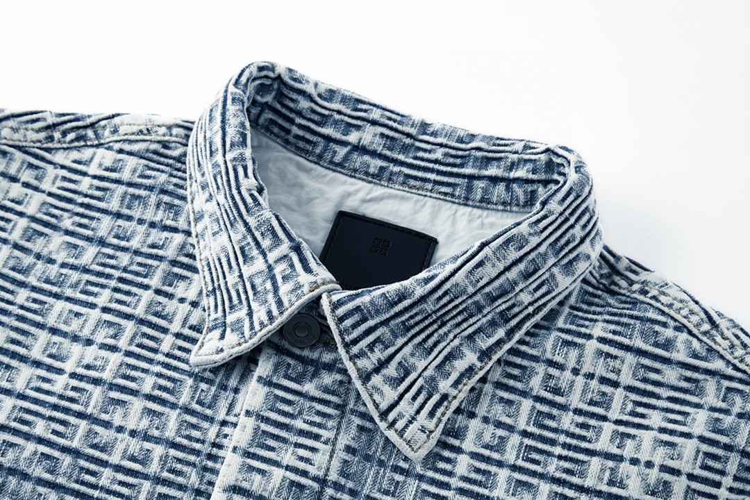 Givenchy 纪梵希 提花单排扣牛仔外套 夹克 长袖 秋冬款 蓝色 BM00Q65Y31-490