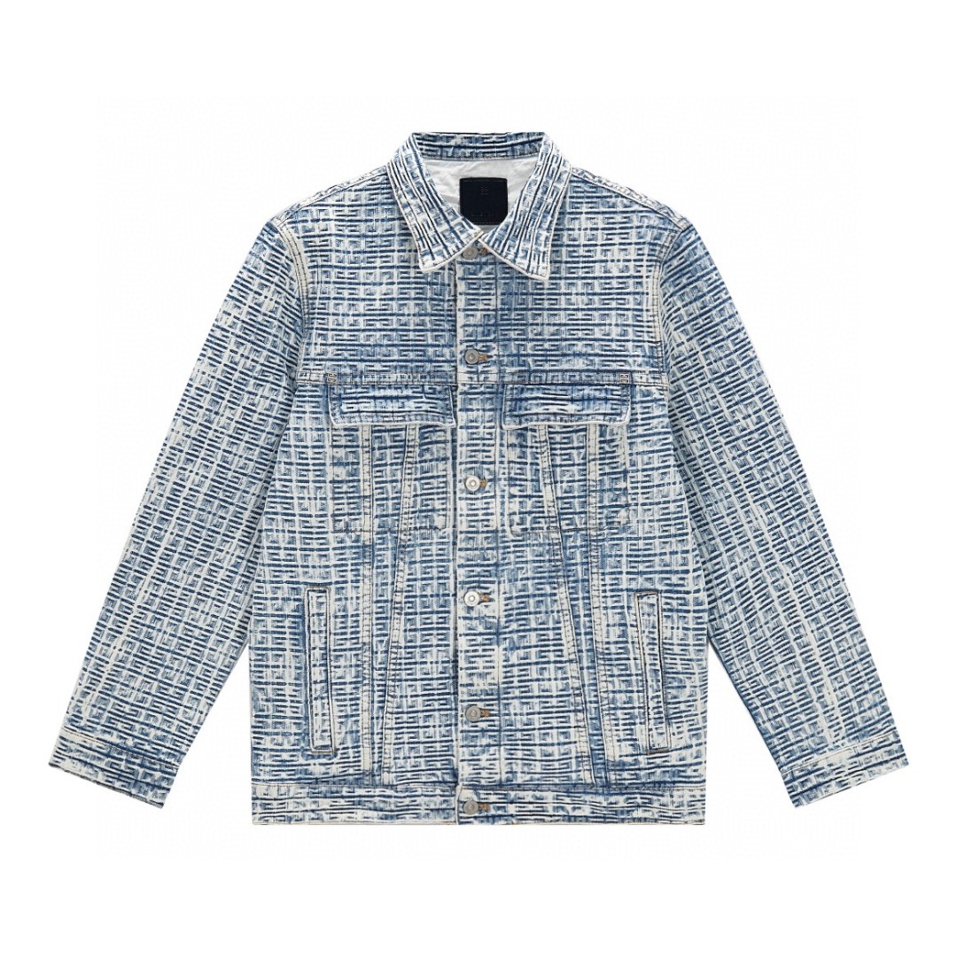 Givenchy 纪梵希 提花单排扣牛仔外套 夹克 长袖 秋冬款 蓝色 BM00Q65Y31-490