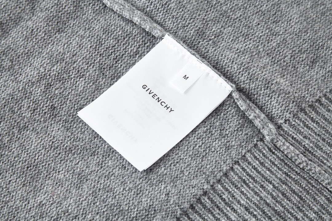 Givenchy 纪梵希 经典Logo毛巾绣圆领毛衣 长袖 秋冬款 灰色 BW908N4ZEQ060