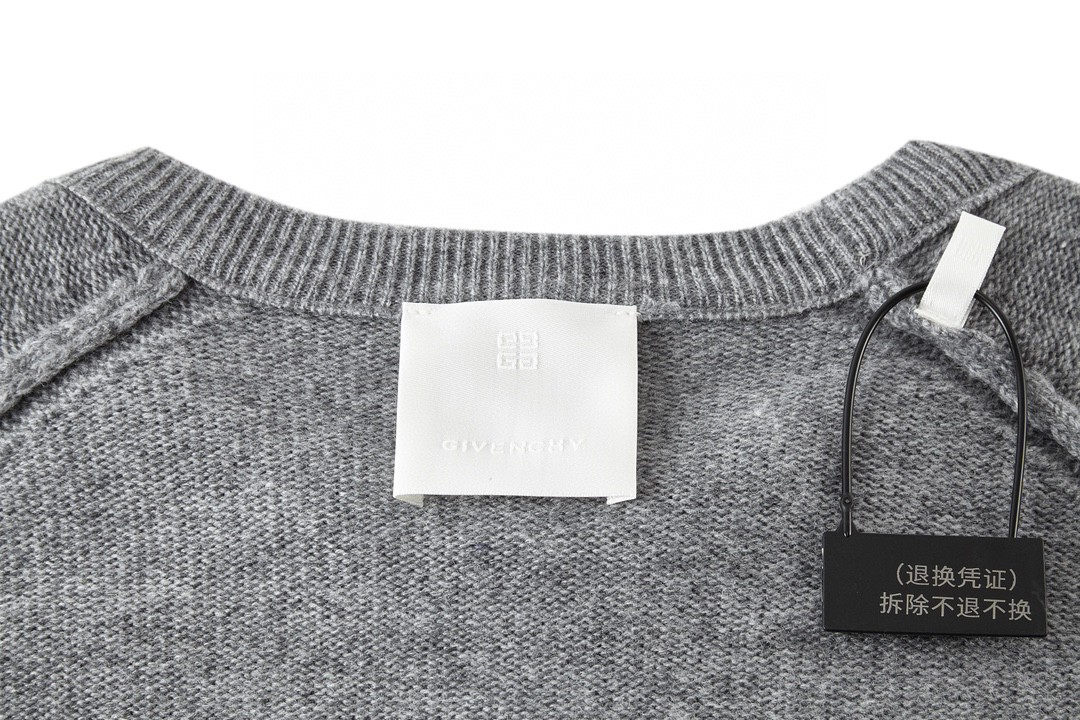 Givenchy 纪梵希 经典Logo毛巾绣圆领毛衣 长袖 秋冬款 灰色 BW908N4ZEQ060