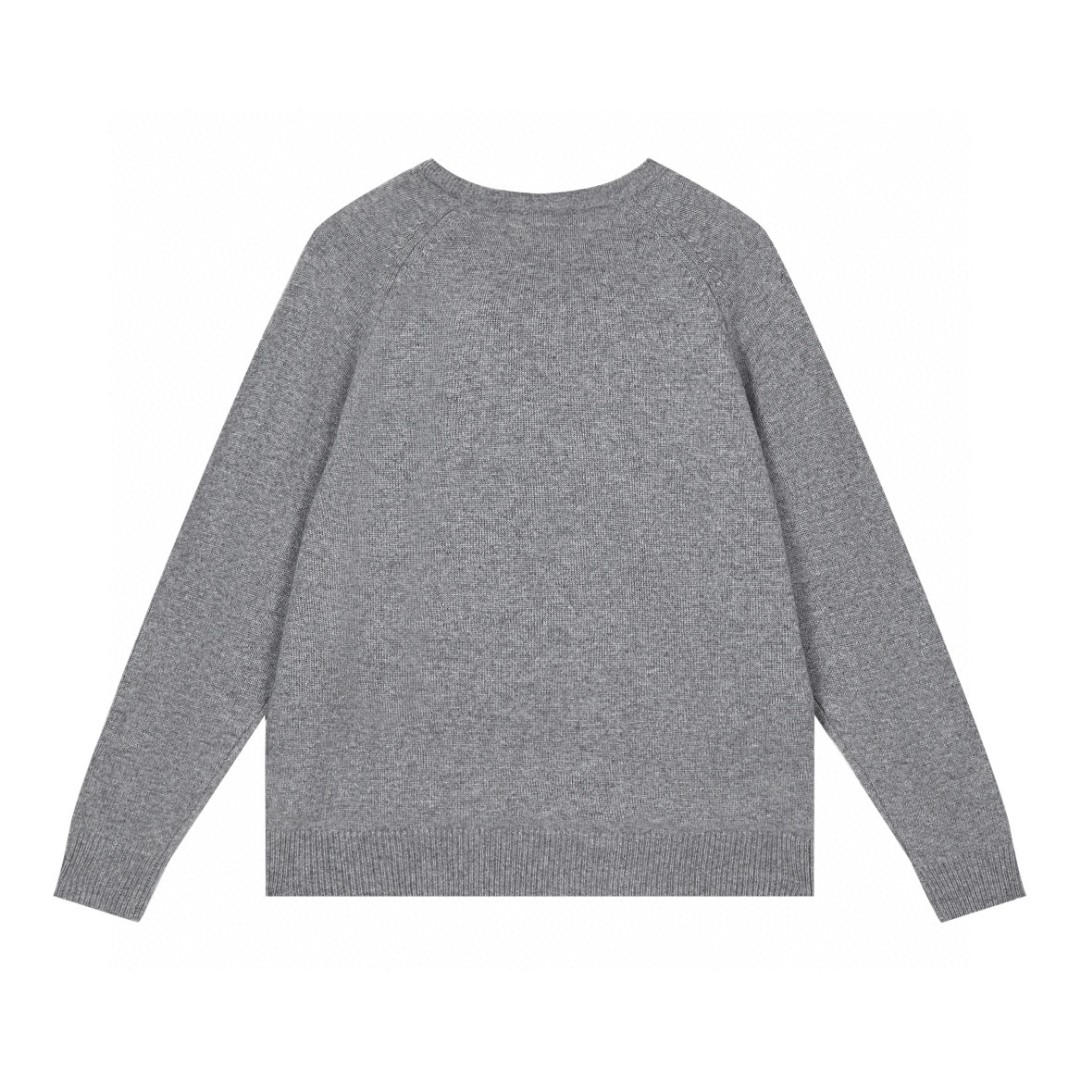 Givenchy 纪梵希 经典Logo毛巾绣圆领毛衣 长袖 秋冬款 灰色 BW908N4ZEQ060