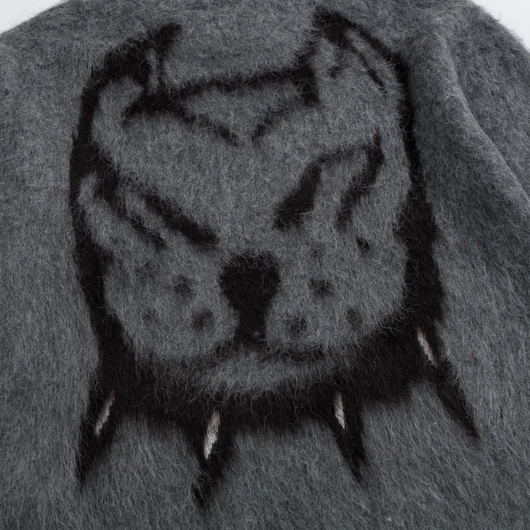 Givenchy 纪梵希 Chito 联名款 SS22 背面动物图案马海毛套头毛衣 长袖 秋冬款 灰色 BM90H04Y9D-069