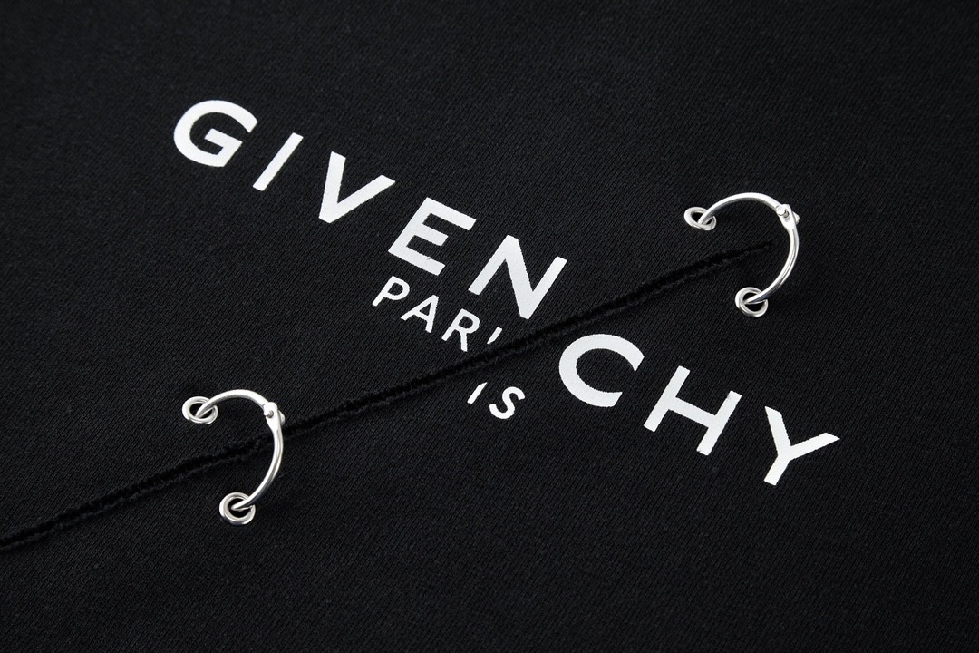 Givenchy 纪梵希 圆环陷阱字母印花logo 卫衣 套头 长袖 秋冬款 黑色 BMJ0B83Y69-001