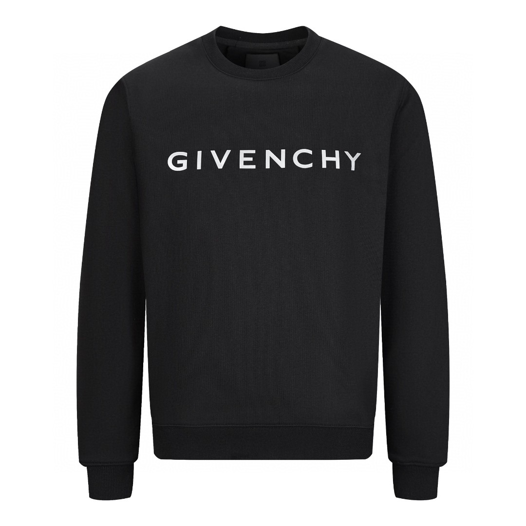Givenchy 纪梵希 FW23 字母Logo印花圆领 卫衣 套头 长袖 秋冬款 黑色 BMJ0HA3YCA-001