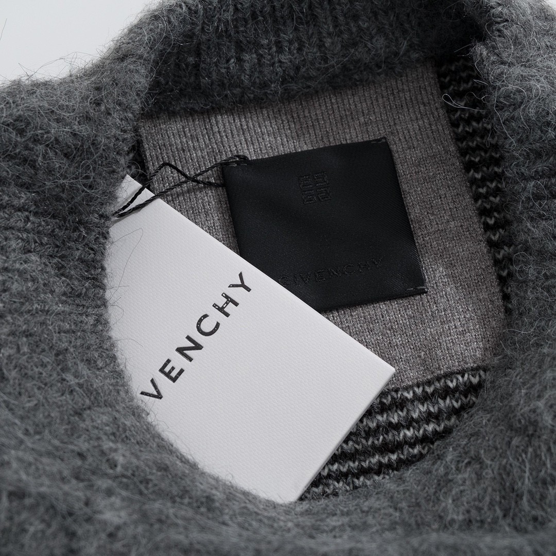 Givenchy 纪梵希 Chito 联名款 SS22 背面动物图案马海毛套头毛衣 长袖 秋冬款 灰色 BM90H04Y9D-069