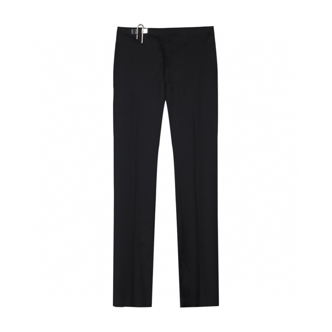 Givenchy 纪梵希 FW22 纯色U形锁扣直筒休闲裤 长裤 西裤 男款 黑色 BM512113MP-001