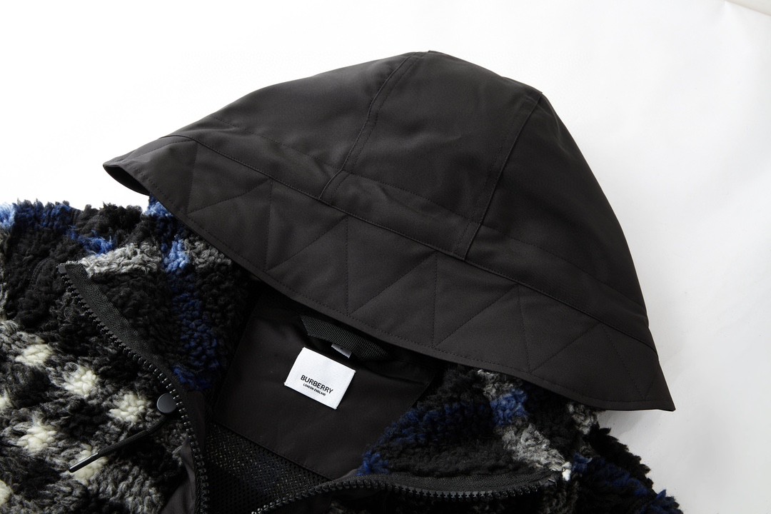 Burberry 巴宝莉 格纹泰迪连帽外套 秋冬款 长袖 黑色 80607791