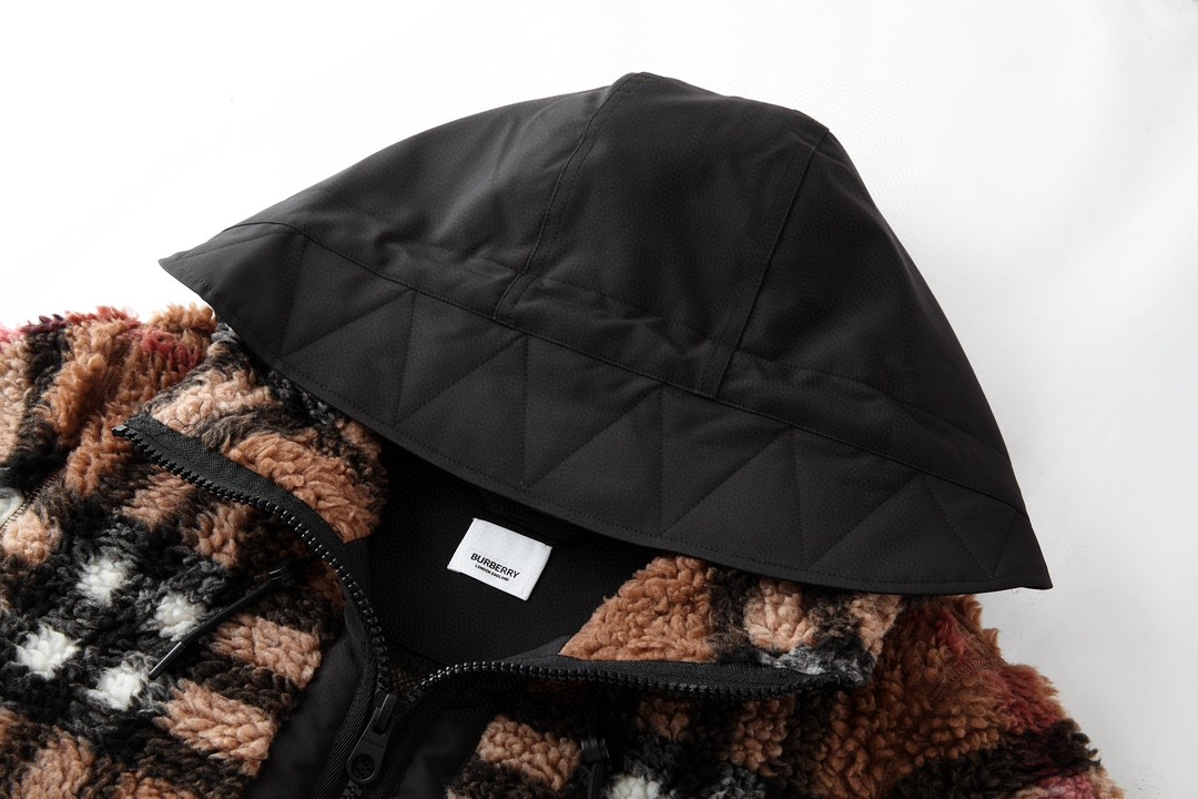 Burberry 巴宝莉 格纹泰迪连帽外套 秋冬款 长袖 棕色 80586391