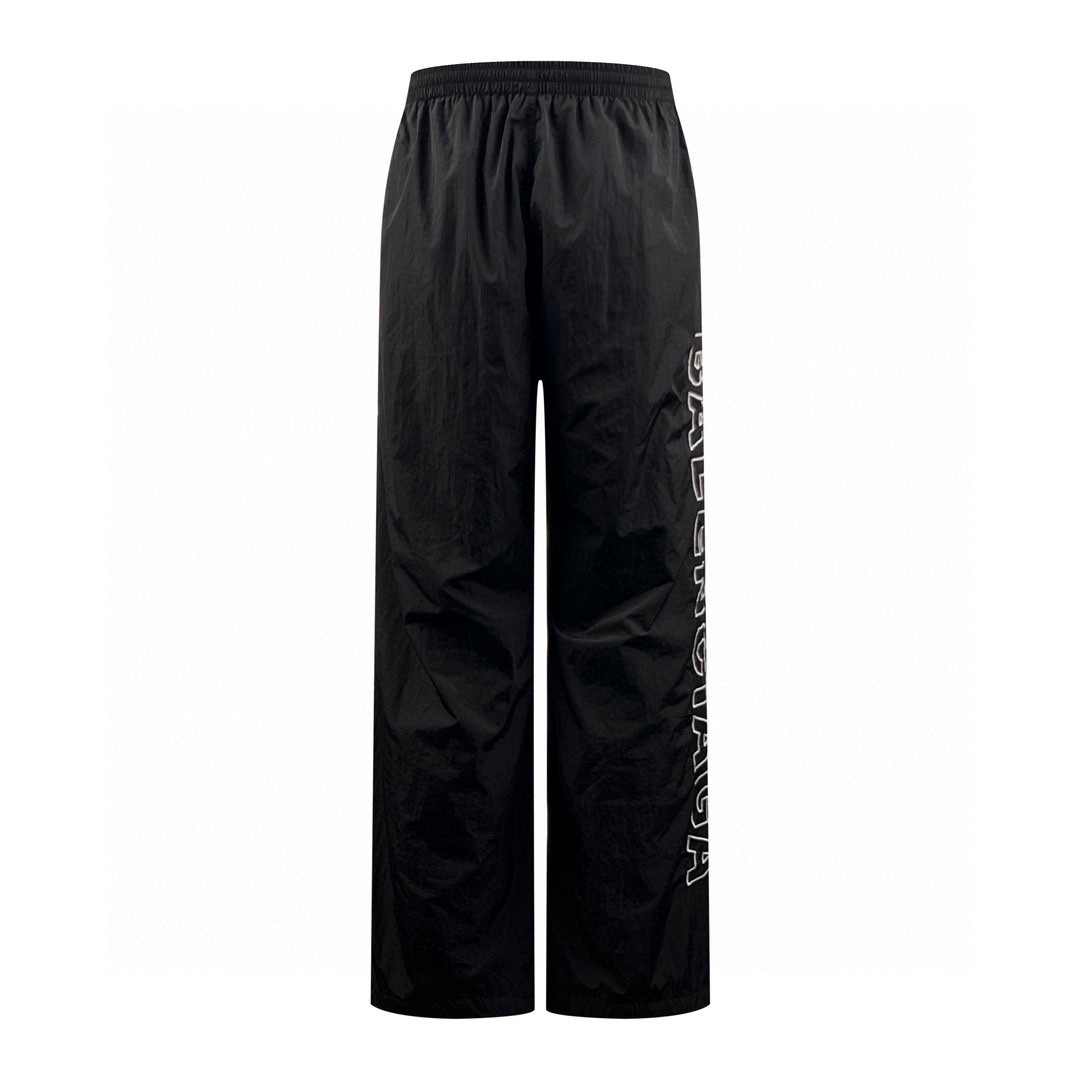 Balenciaga 巴黎世家 字母logo尼龙材质休闲裤 运动裤 长裤 黑色 