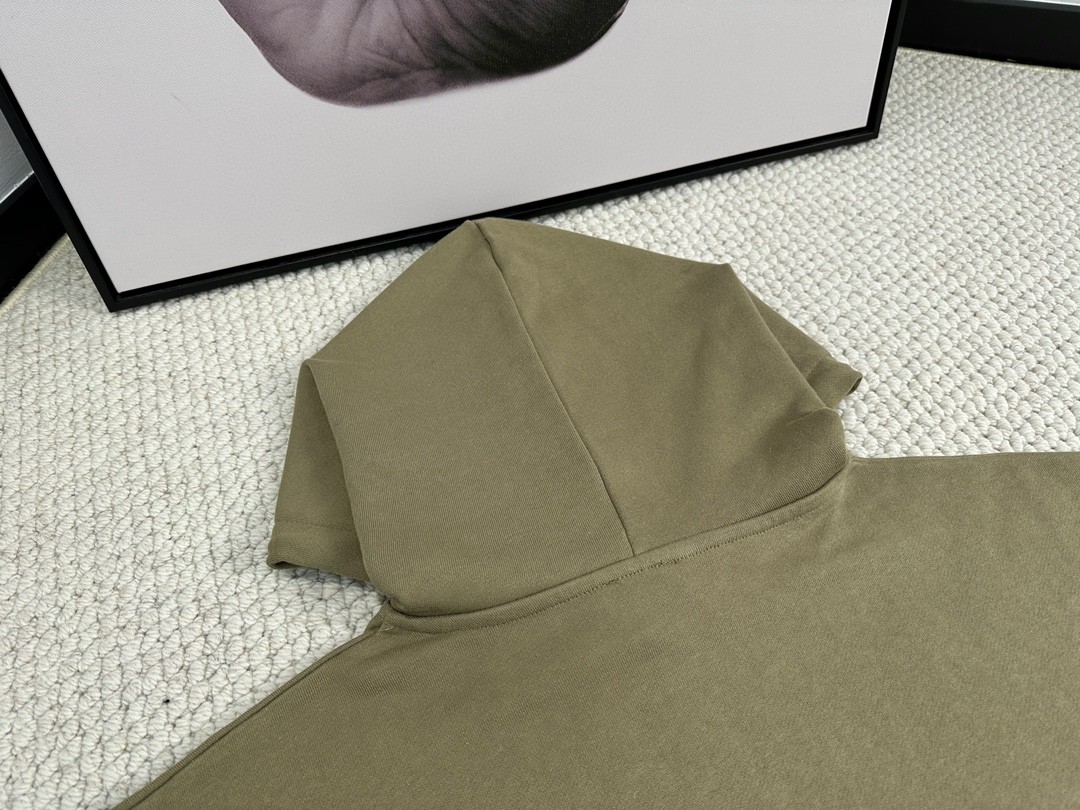 CELINE 赛琳 字母logo印花 连帽卫衣 长袖 秋冬款 男女同款 豆绿色 