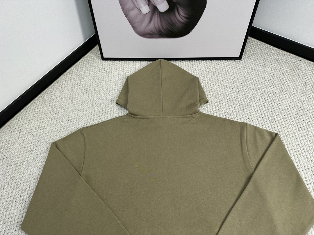 CELINE 赛琳 字母logo印花 连帽卫衣 长袖 秋冬款 男女同款 豆绿色 
