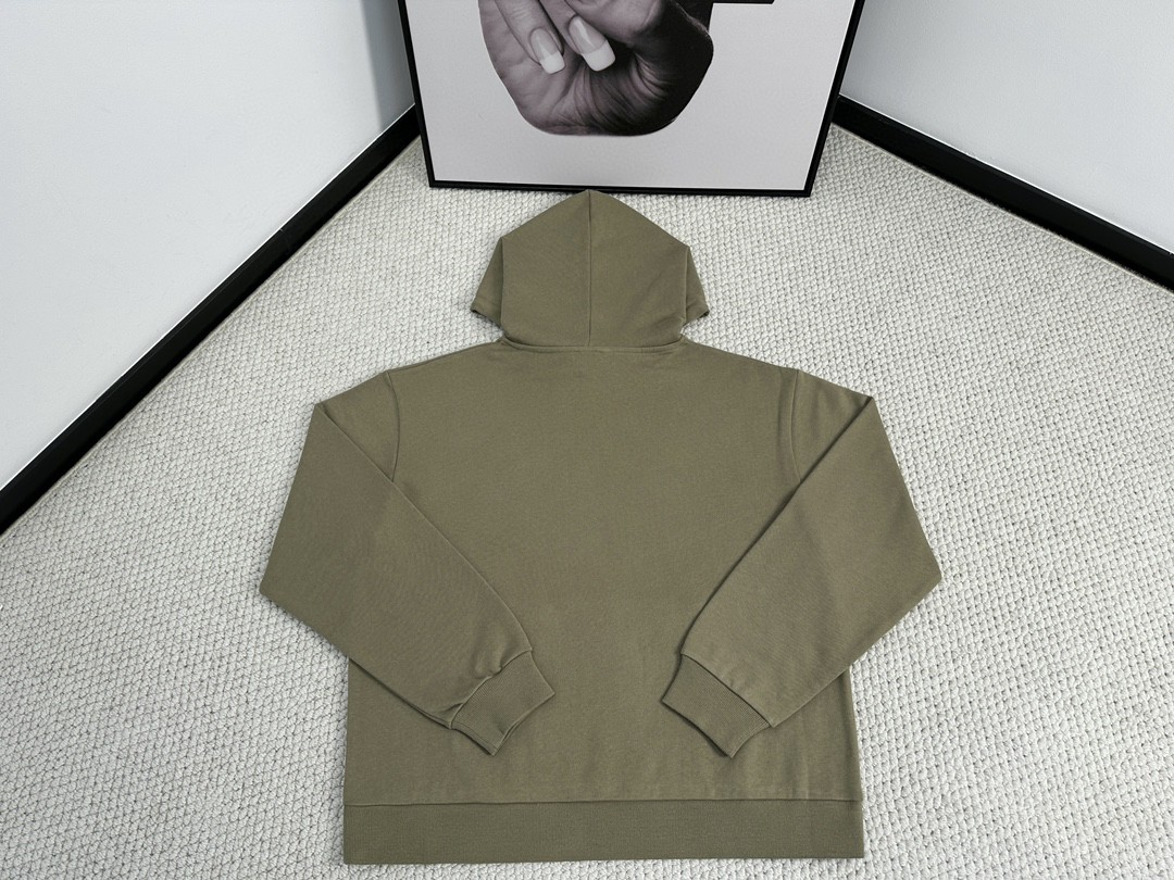 CELINE 赛琳 字母logo印花 连帽卫衣 长袖 秋冬款 男女同款 豆绿色 