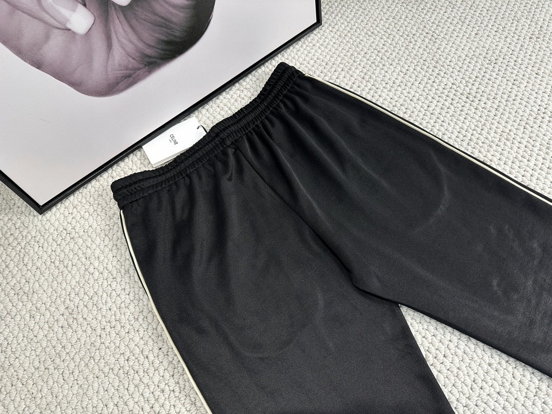 CELINE 赛琳 logo刺绣 卫裤 休闲裤 运动裤 长裤 黑色