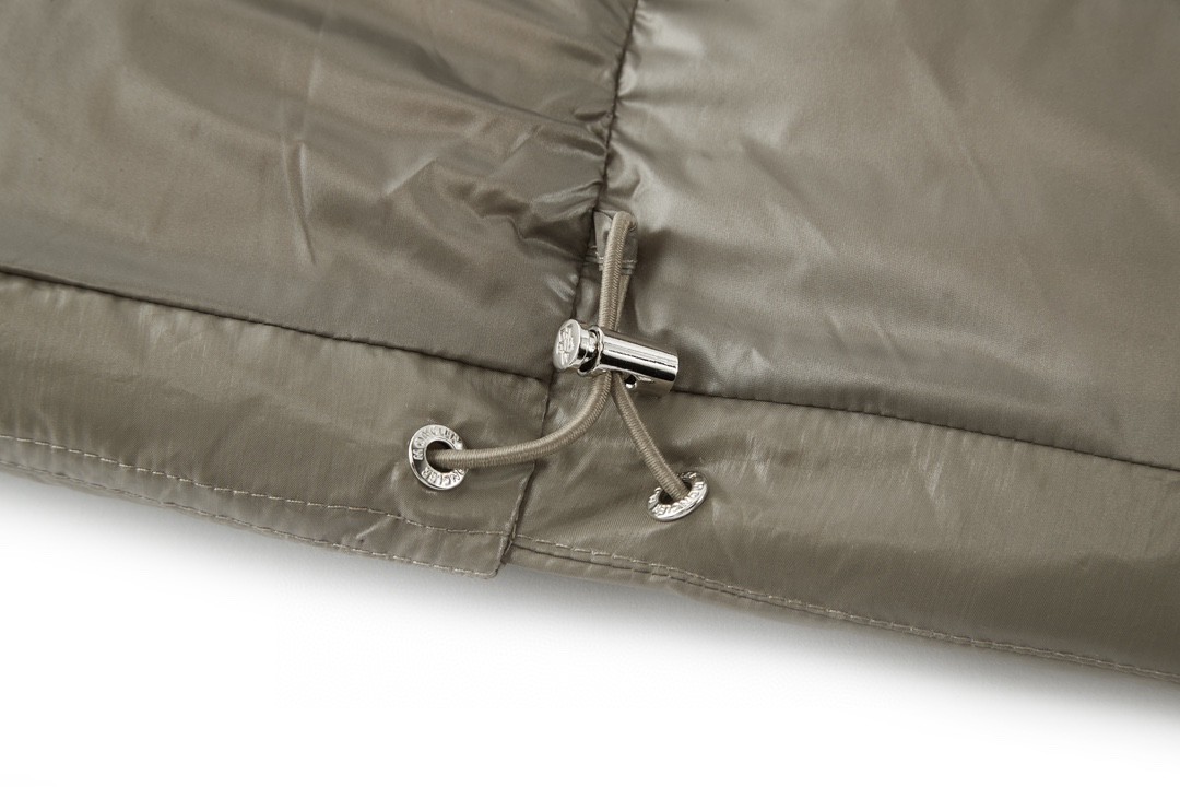 Moncler 蒙口 FW22 漆面拉链短款连帽羽绒服 保暖 外套 灰咖色 H20911A002565969T909