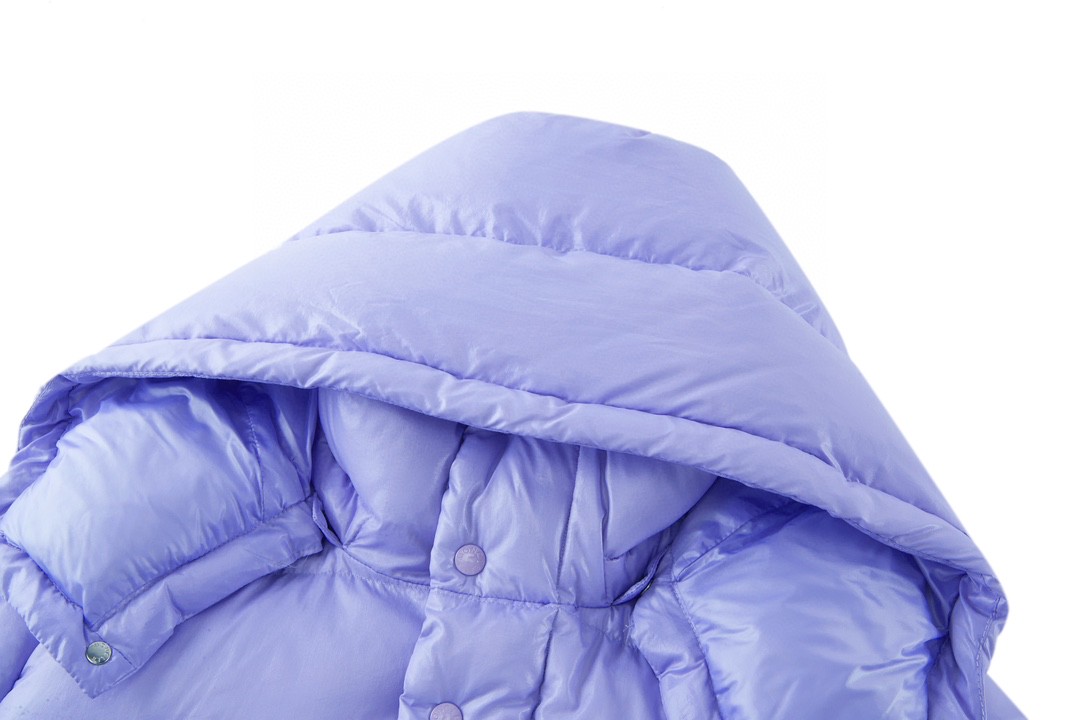 Moncler 蒙口 FW22 漆面拉链短款连帽羽绒服 保暖 外套 紫色 H20911A002565969T605
