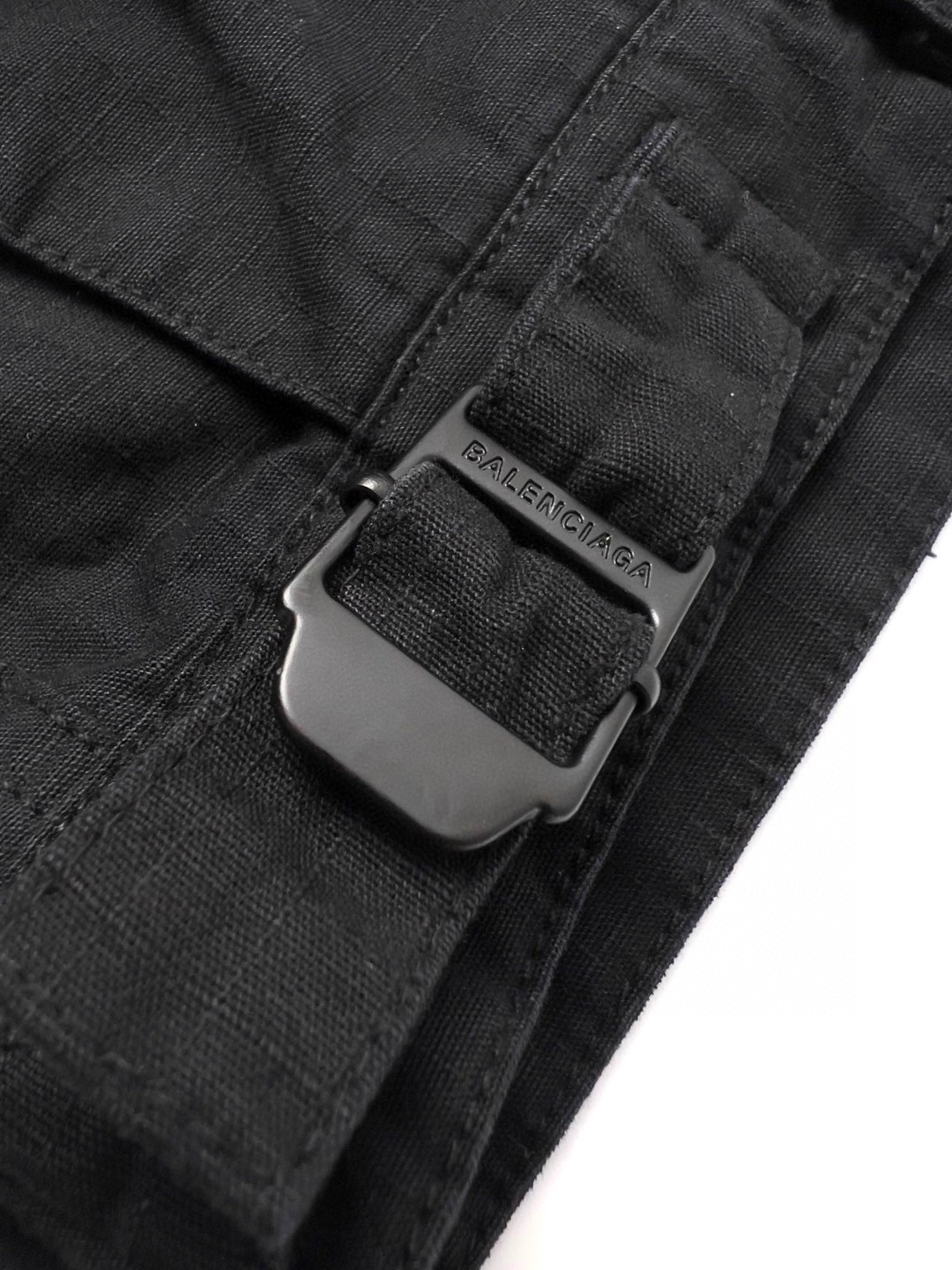 Balenciaga 巴黎世家 FW23 纯色可拆卸两穿喇叭裤 休闲裤 工装裤 长裤 宽松 黑色 768810TKP279509