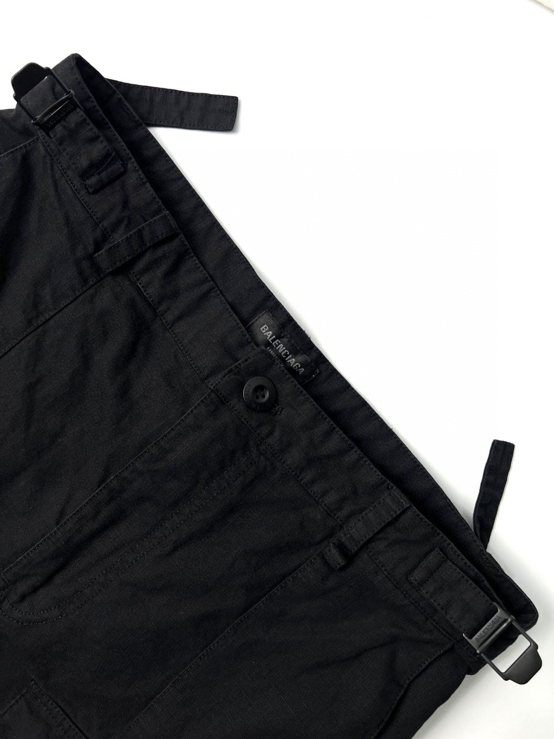 Balenciaga 巴黎世家 FW23 纯色可拆卸两穿喇叭裤 休闲裤 工装裤 长裤 宽松 黑色 768810TKP279509
