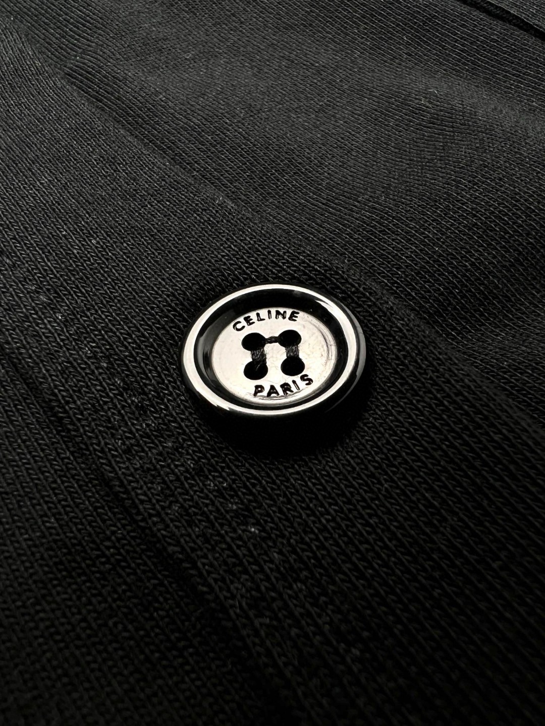 CELINE 赛琳 纯色Logo印花 单排扣提花宽松针织衫 开衫 外套 秋冬款 男女同款 黑色 2Y672670Q-38AW