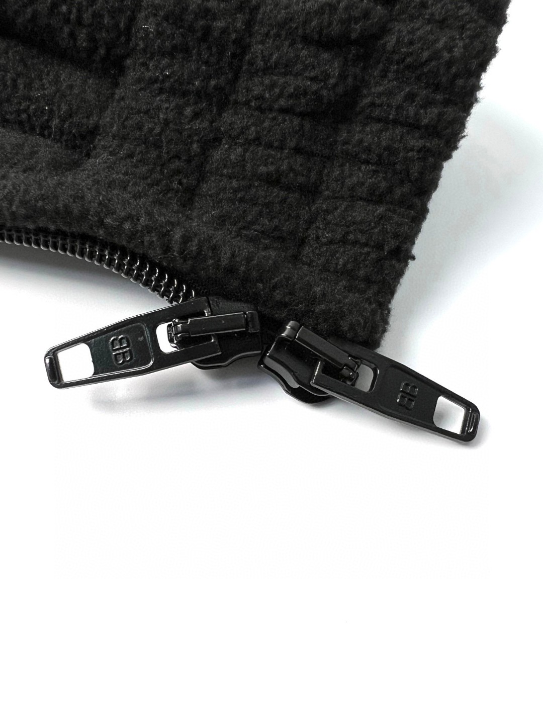 Balenciaga 巴黎世家 SS23 Logo印花立领拉链摇粒绒夹克 长袖 卫衣 外套 男女同款 黑色 755106TJQ321000