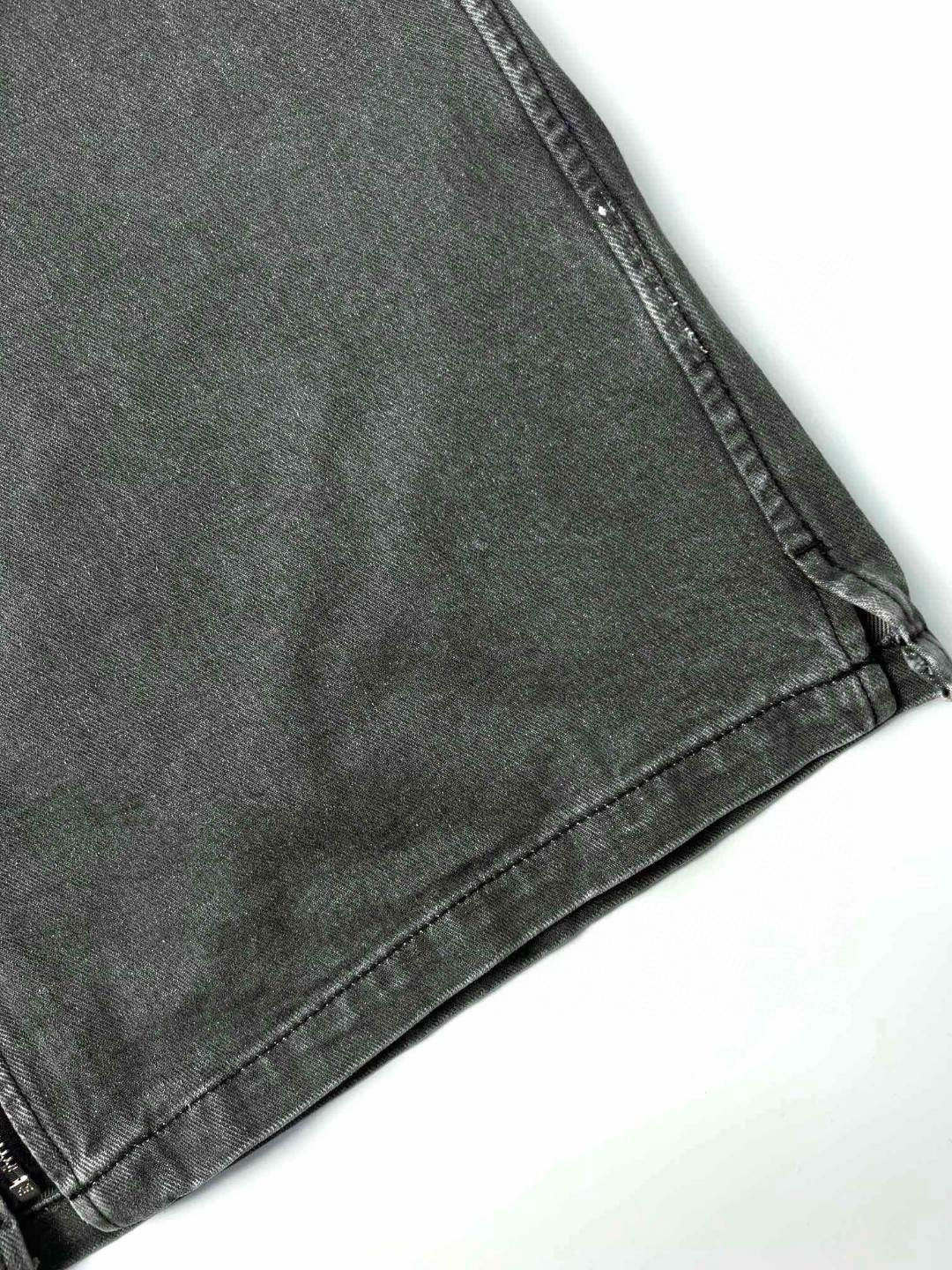 PRADA 普拉达 FW23 做旧Logo徽标拉链长袖衬衫 外套 男女同款 灰色 GEC086-13B4-F01AY-S-232