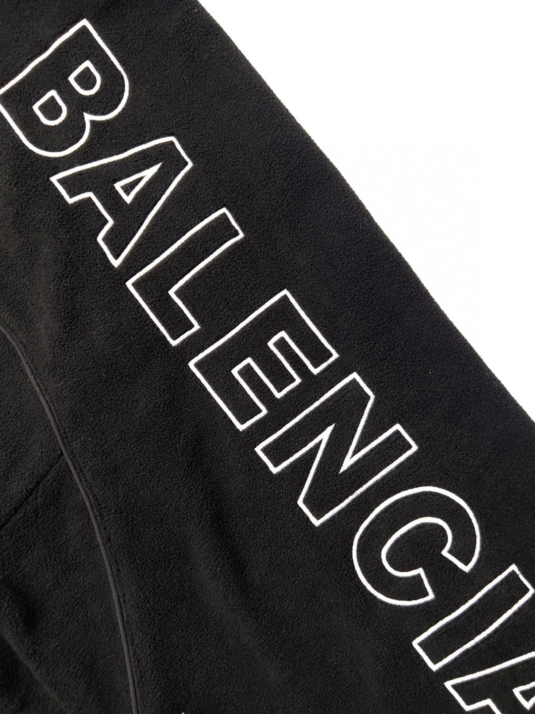 Balenciaga 巴黎世家 SS23 Logo印花立领拉链摇粒绒夹克 长袖 卫衣 外套 男女同款 黑色 755106TJQ321000