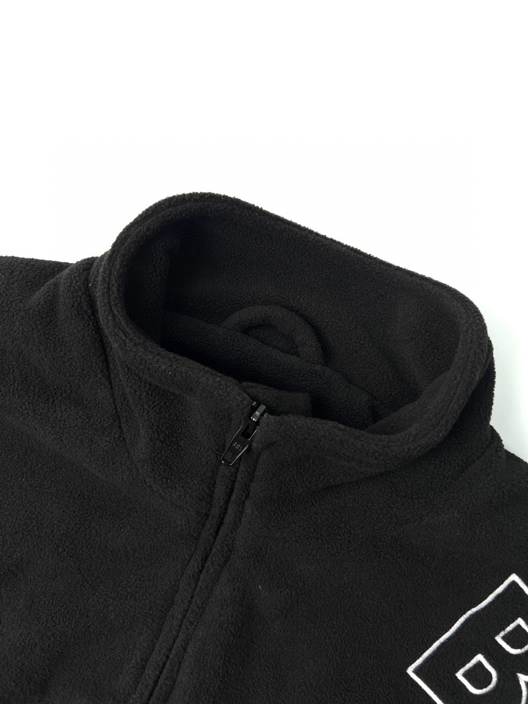 Balenciaga 巴黎世家 SS23 Logo印花立领拉链摇粒绒夹克 长袖 卫衣 外套 男女同款 黑色 755106TJQ321000