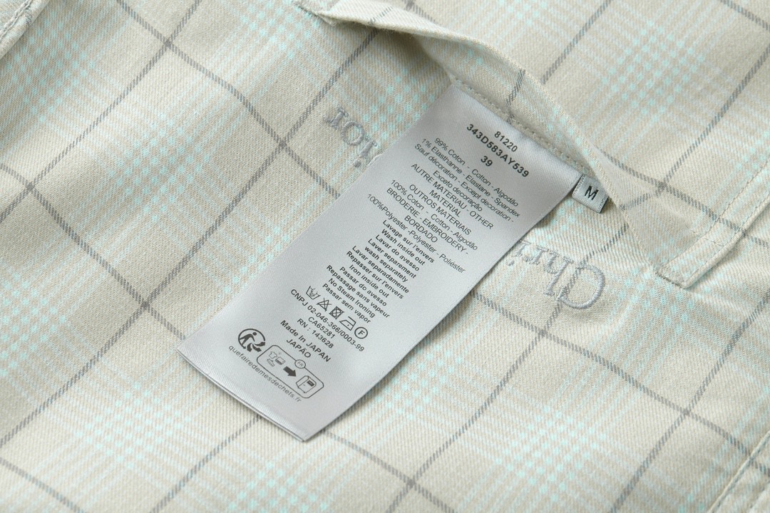 DIOR 迪奥 双面两穿字母logo刺绣牛仔衬衫 外套 长袖 蓝色 343D583AY539-C581