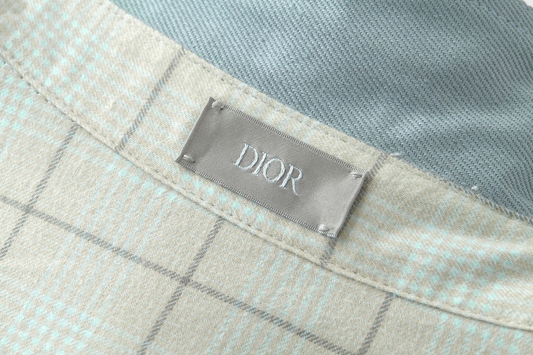 DIOR 迪奥 双面两穿字母logo刺绣牛仔衬衫 外套 长袖 蓝色 343D583AY539-C581