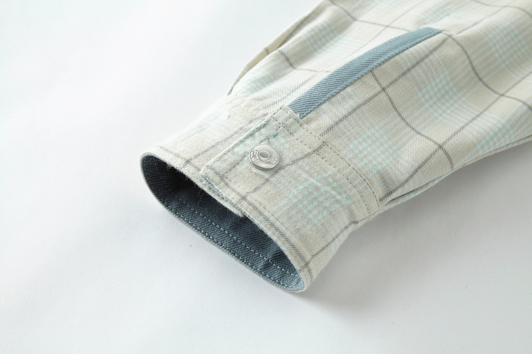 DIOR 迪奥 双面两穿字母logo刺绣牛仔衬衫 外套 长袖 蓝色 343D583AY539-C581