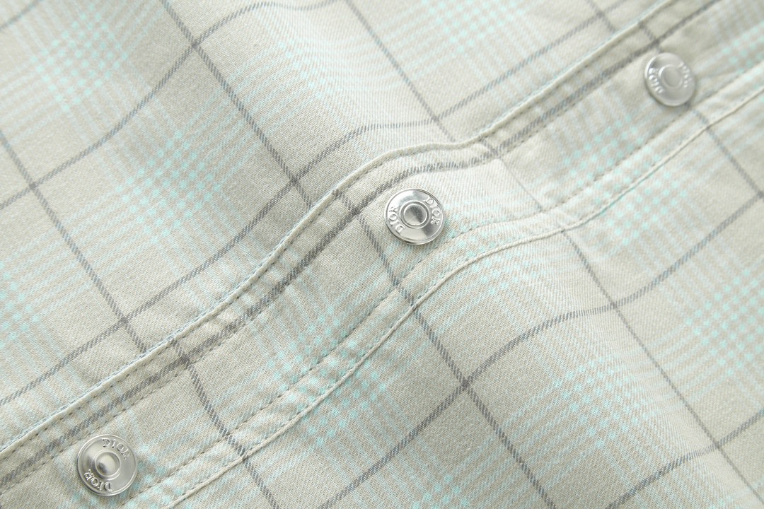 DIOR 迪奥 双面两穿字母logo刺绣牛仔衬衫 外套 长袖 蓝色 343D583AY539-C581