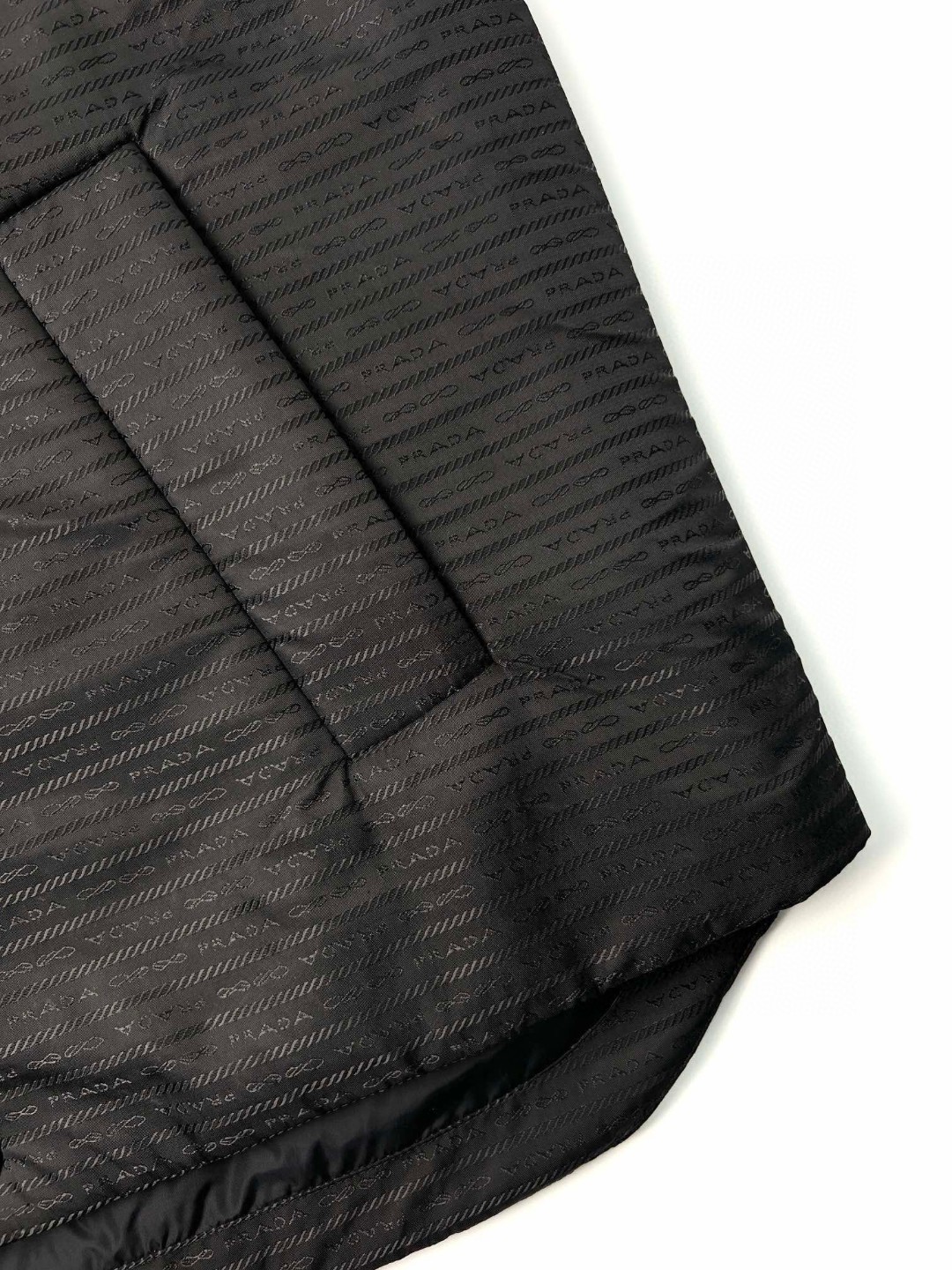 PRADA 普拉达 纯色徽标翻领马甲 棉服 无袖 男女同款 黑色 SGC058-11FC-F0002-S-221