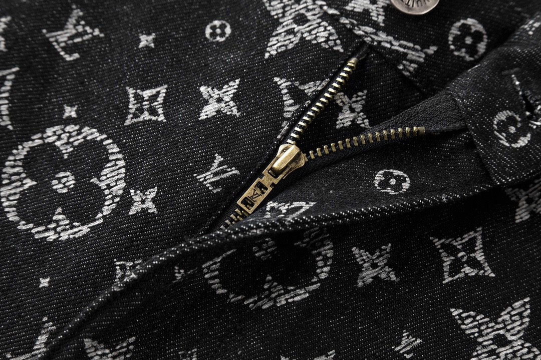 LOUIS VUITTON 路易威登 字母Logo满印牛仔裤 休闲裤 裤子 长裤 男款 黑色