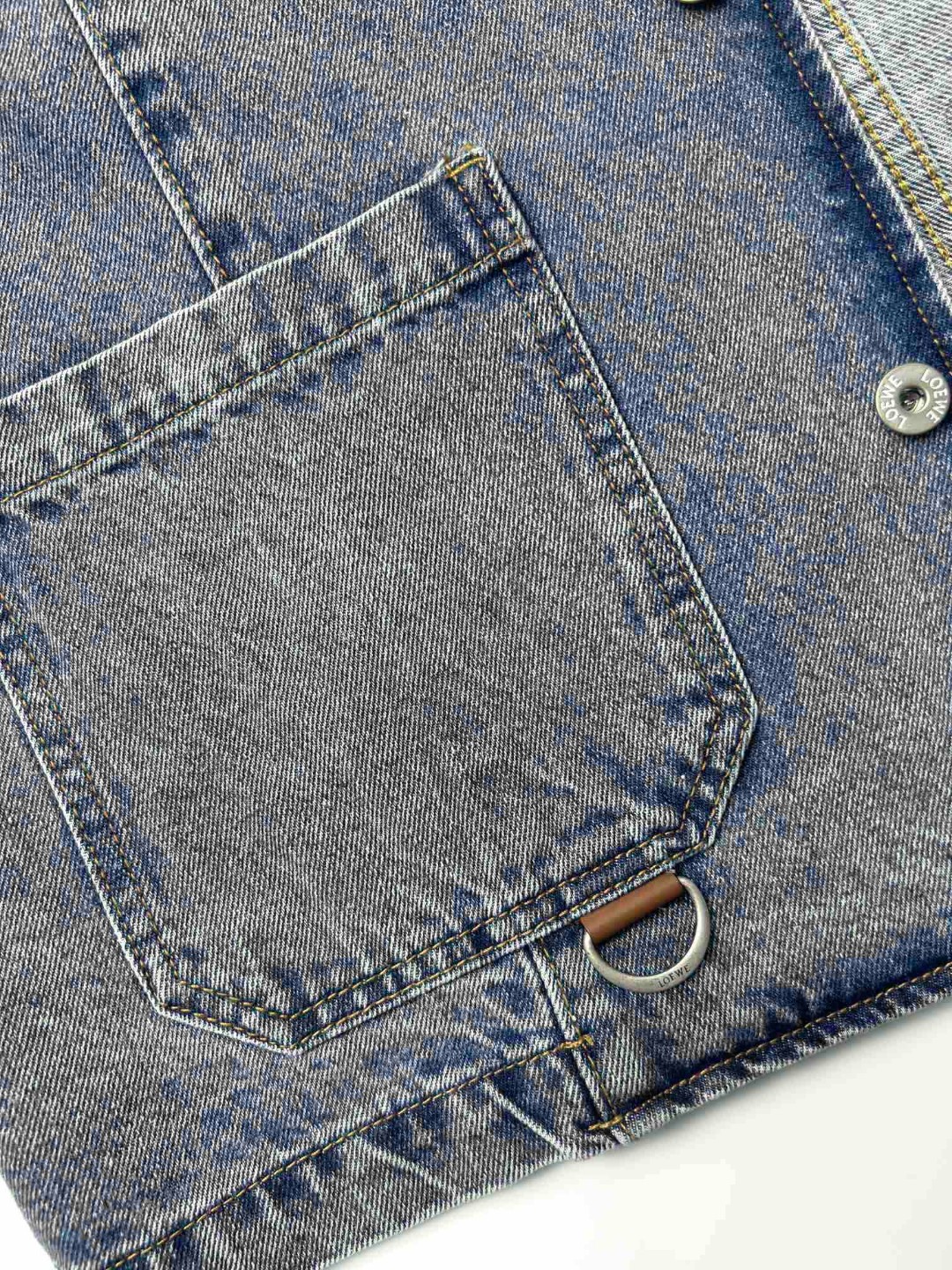 Loewe 罗意威 水洗单宁布Logo贴标 工装夹克 牛仔外套 西装外套 长袖 秋冬 蓝色 H526Y13X07-5970