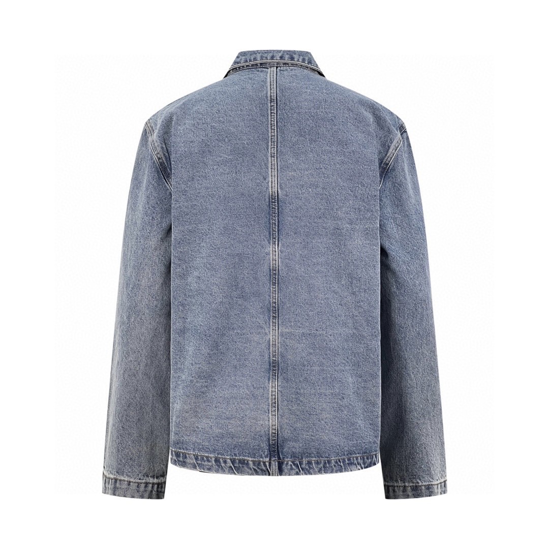 Loewe 罗意威 水洗单宁布Logo贴标 工装夹克 牛仔外套 西装外套 长袖 秋冬 蓝色 H526Y13X07-5970