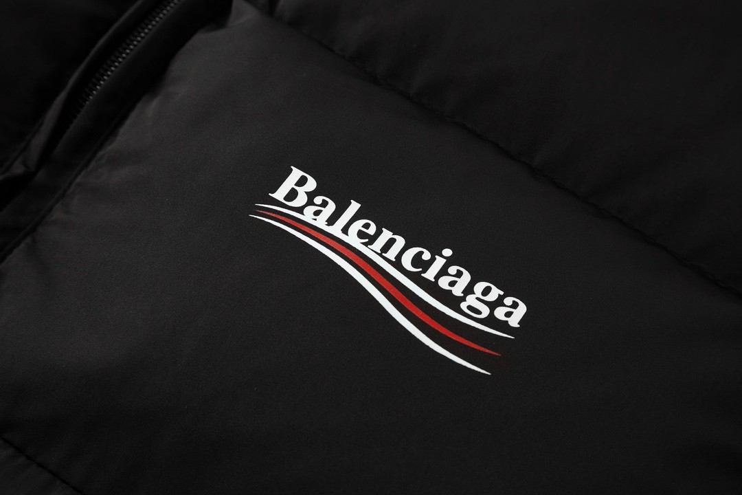 Balenciaga 巴黎世家 字母Logo印花立领夹克 棉服 外套 保暖 长袖 冬季 黑色 758046TYD361000