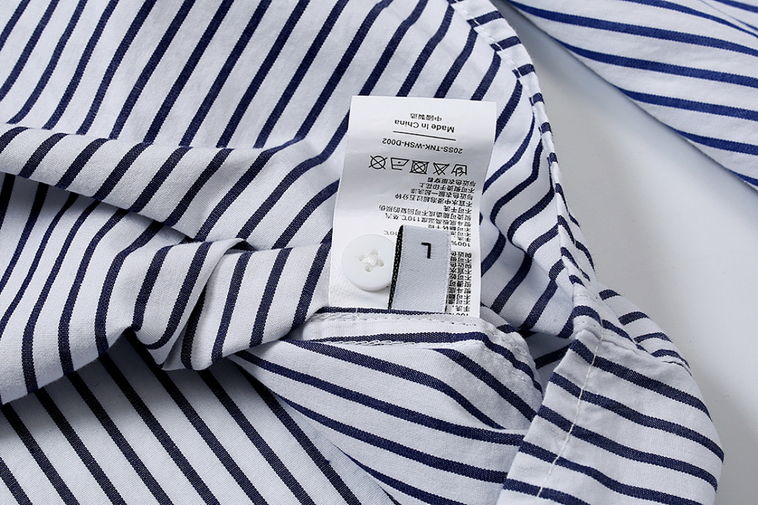 605# MADNESS 撞色条纹衬衫 外套 长袖 秋冬款 蓝色 A7