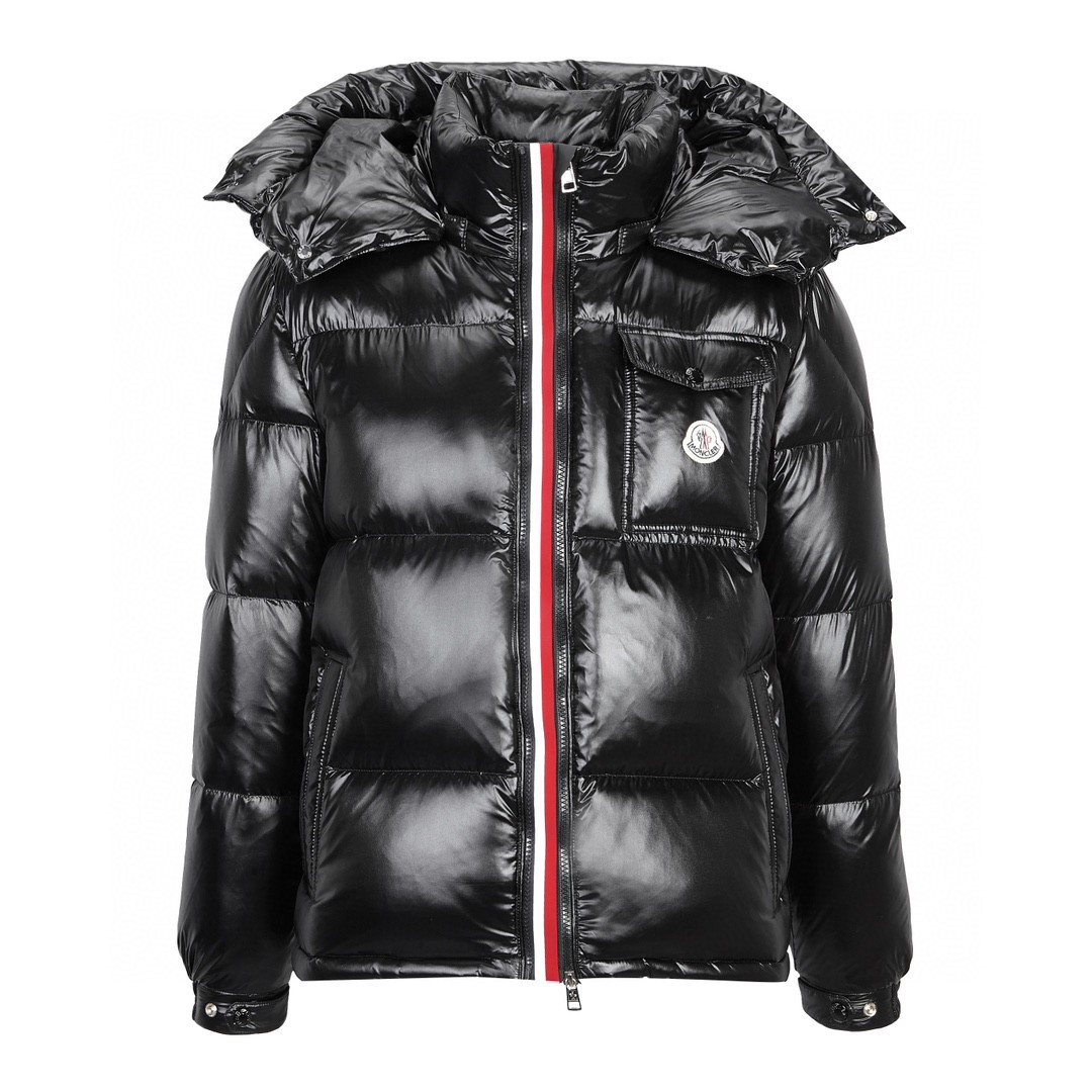 Moncler 蒙口 FW21 漆面拉链连帽羽绒服 保暖 外套 黑色 I20911A51X0068950999