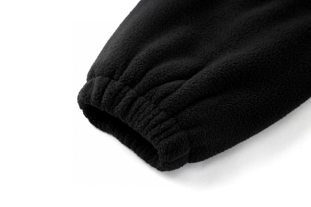 Balenciaga 巴黎世家 Logo印花立领拉链摇粒绒夹克 外套 卫衣 长袖 秋冬 黑色 534315TBU141000