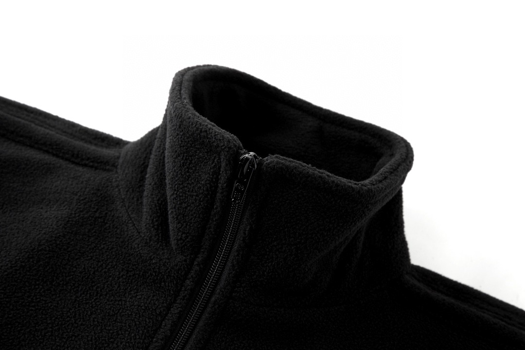 Balenciaga 巴黎世家 Logo印花立领拉链摇粒绒夹克 外套 卫衣 长袖 秋冬 黑色 534315TBU141000