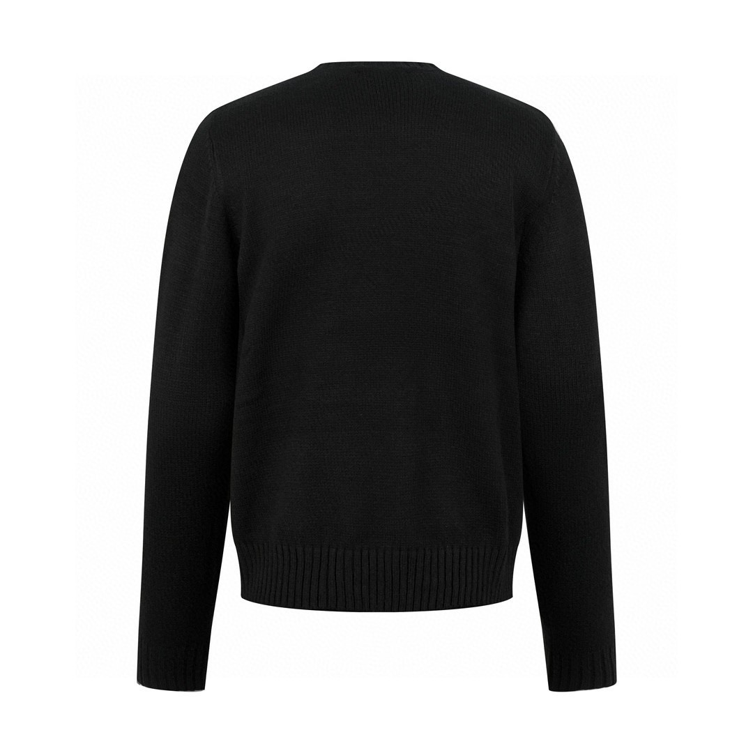 PRADA 普拉达 SS21 字母Logo提花套头毛衣 针织衫 长袖 秋冬款 黑色 UMB223-1YMW-F0002-S-211
