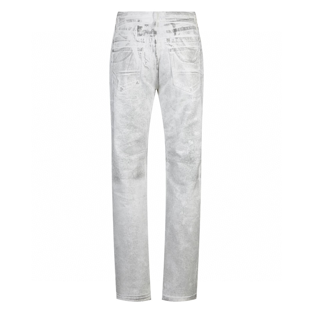 Givenchy 纪梵希 水洗字母logo图案直筒牛仔裤 长裤 灰白色 BM50UY5Y50100