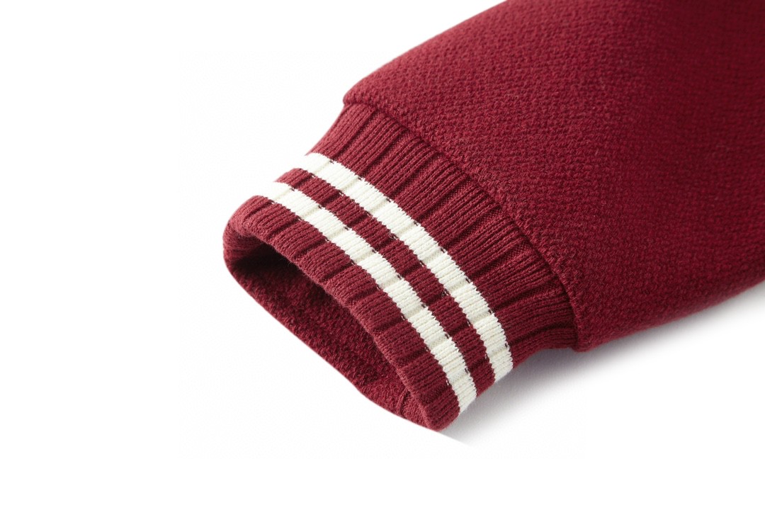 SAINT LAURENT 圣罗兰 后背字母图案羊毛夹克 棒球服 外套 秋冬款 红色