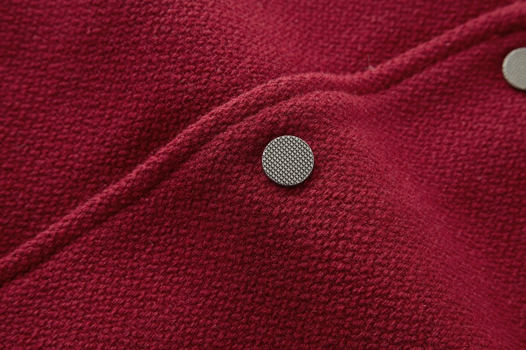 SAINT LAURENT 圣罗兰 后背字母图案羊毛夹克 棒球服 外套 秋冬款 红色