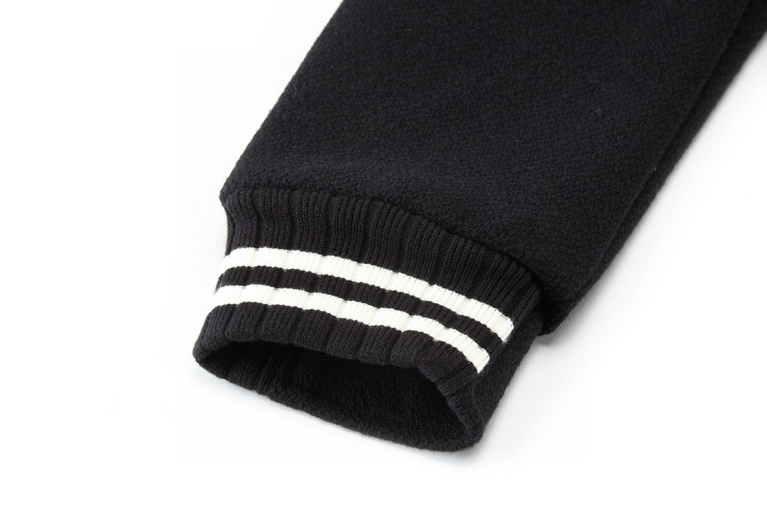 SAINT LAURENT 圣罗兰 后背字母印花羊毛夹克 棒球服 外套 秋冬款 黑色 625918Y180W1000